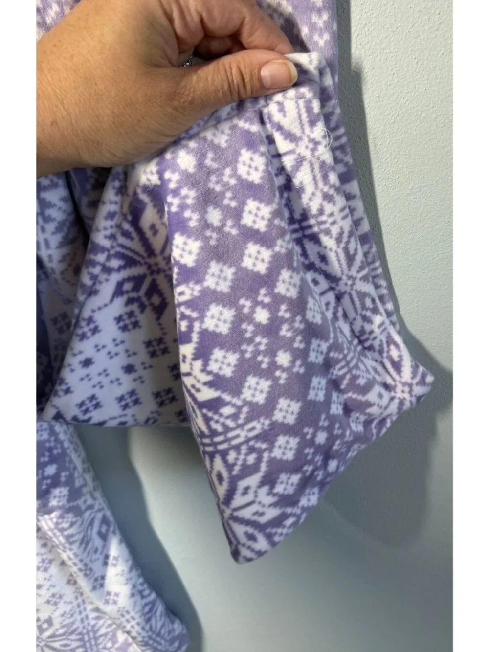 Croft‎ & Barrow Snowflake Fleece Pajama Set Medium Purple/White Soft Cozy Lounge